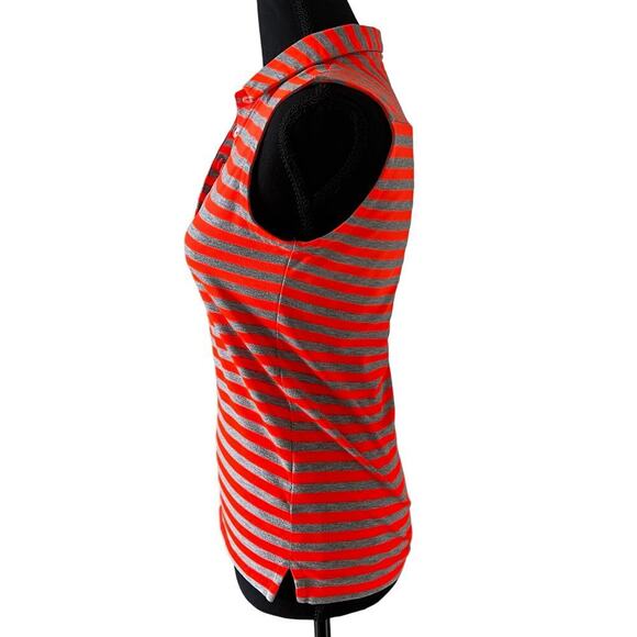 Louis Castel Women’s Golf Stripped Sleeveless Top Orange Size 90/US Small - Picture 4 of 8